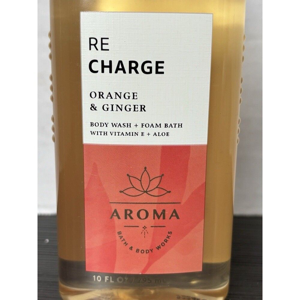 Bath & Body Works Aromatherapy RECHARGE ORANGE GINGER Shower Gel 10oz New